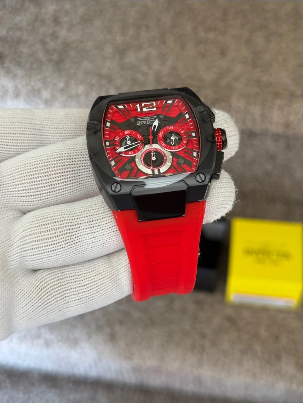 Invicta racing red  & Black Chronograph Watch Mens